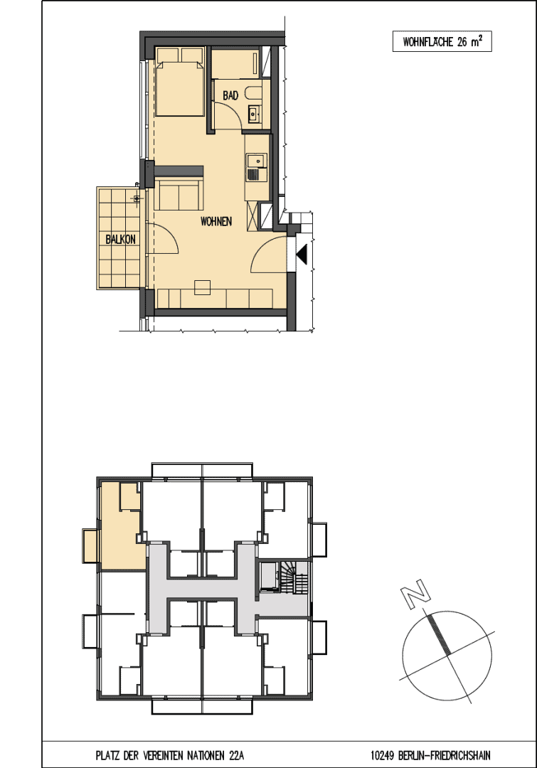 Grundriss-Skizze WE23
